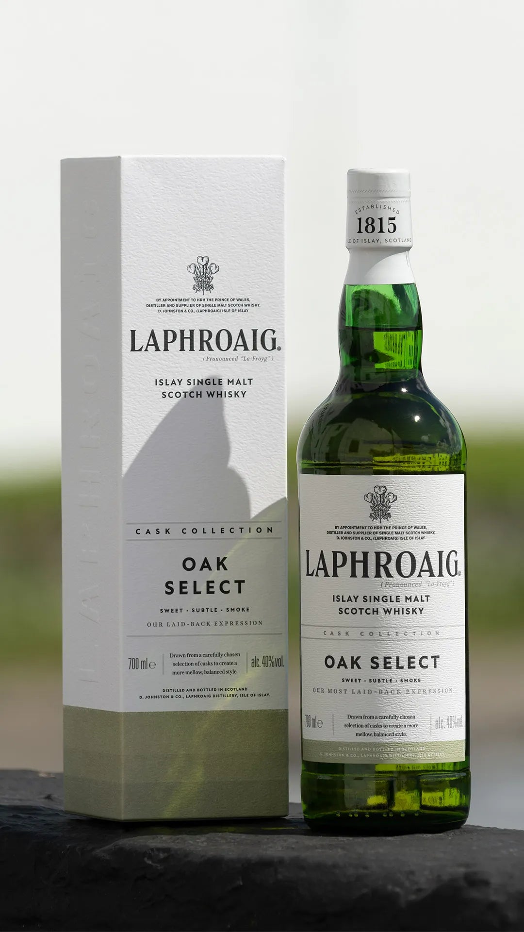 Laphroaig Select whisky bottle styled for a host or corporate gifting occasion