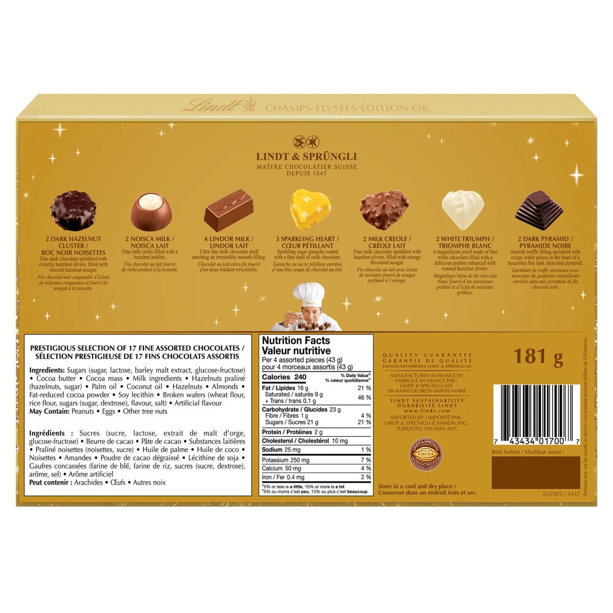 Lindt Champs - Élysées Assorted Chocolate Box, 181g | Luxury Wine, Alcohol & Gift Delivery Canada | Vyno