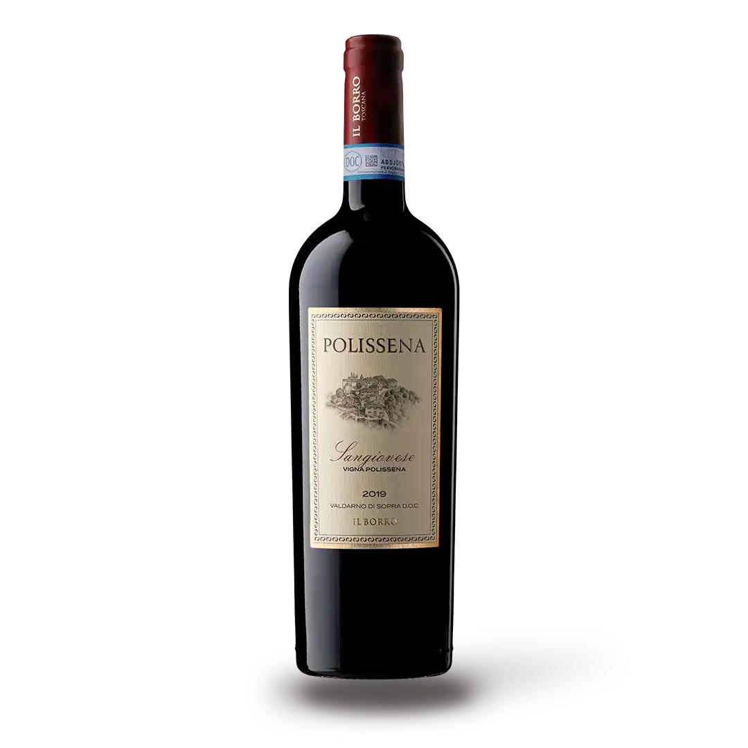 Il Borro Polissena Sangiovese 2019 bottle styled for wine gifting