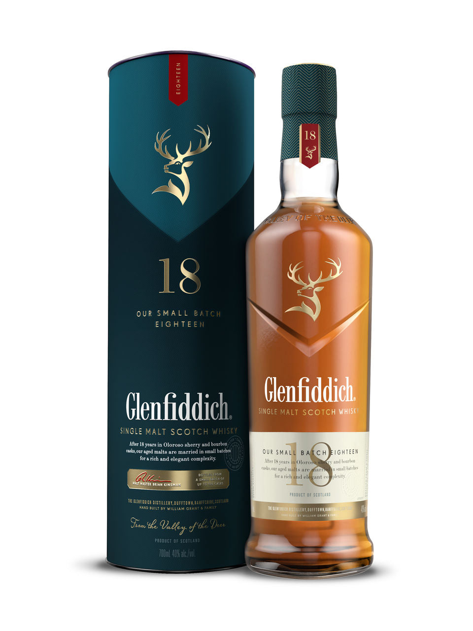 Glenfiddich 18 Year Old Single Malt Scotch Whisky gift bottle