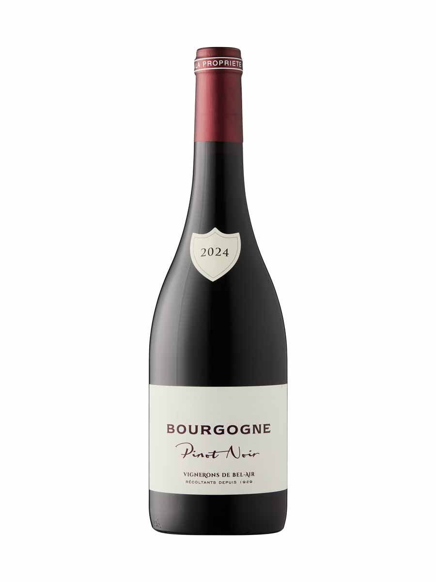Vignerons de Bel-Air Bourgogne Pinot Noir 2024 bottle, red wine gift for wine lovers