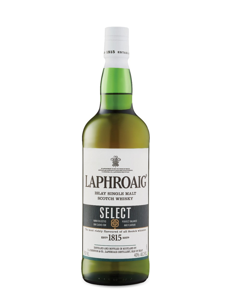 Laphroaig Select Islay Single Malt Scotch Whisky bottle, an approachable peated Scotch gift