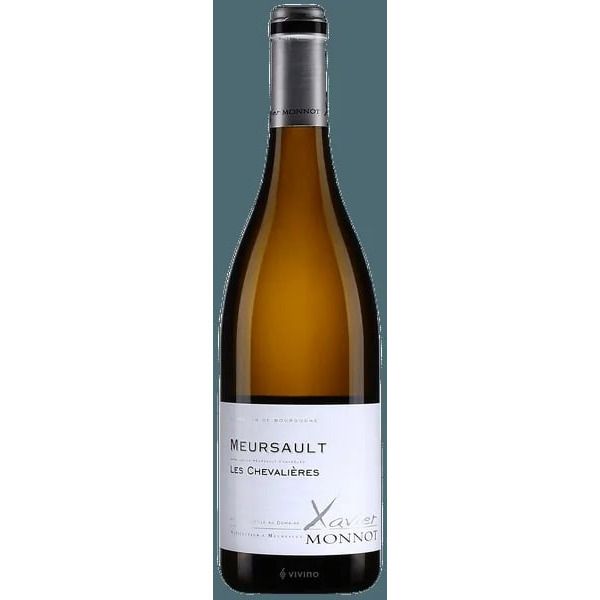 Xavier Monnot Les Chevalières Meursault 2023 Chardonnay bottle on display