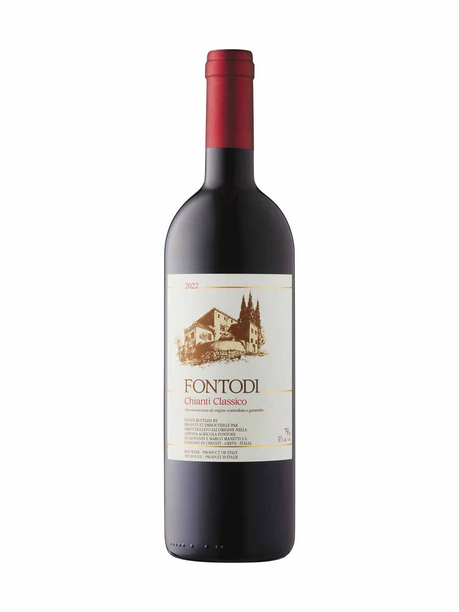 Fontodi Chianti Classico bottle, Panzano Tuscany estate Sangiovese