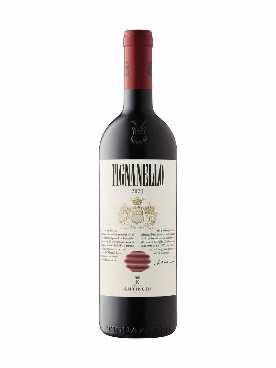 Tignanello 2023 Super Tuscan red wine bottle from Marchesi Antinori