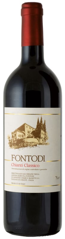 Fontodi Chianti Classico 2022 bottle, organic Tuscan Sangiovese