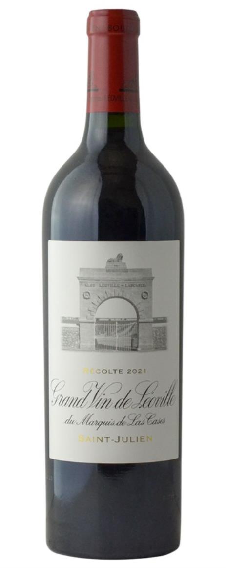 Château Léoville Las Cases 2021 Bordeaux red wine bottle, side view