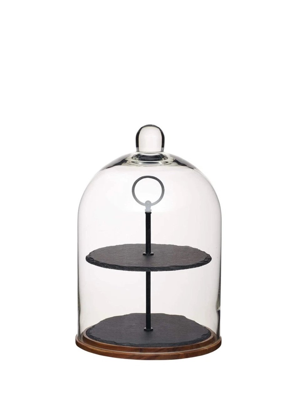 2-Tier Serving Stand with glass Dome