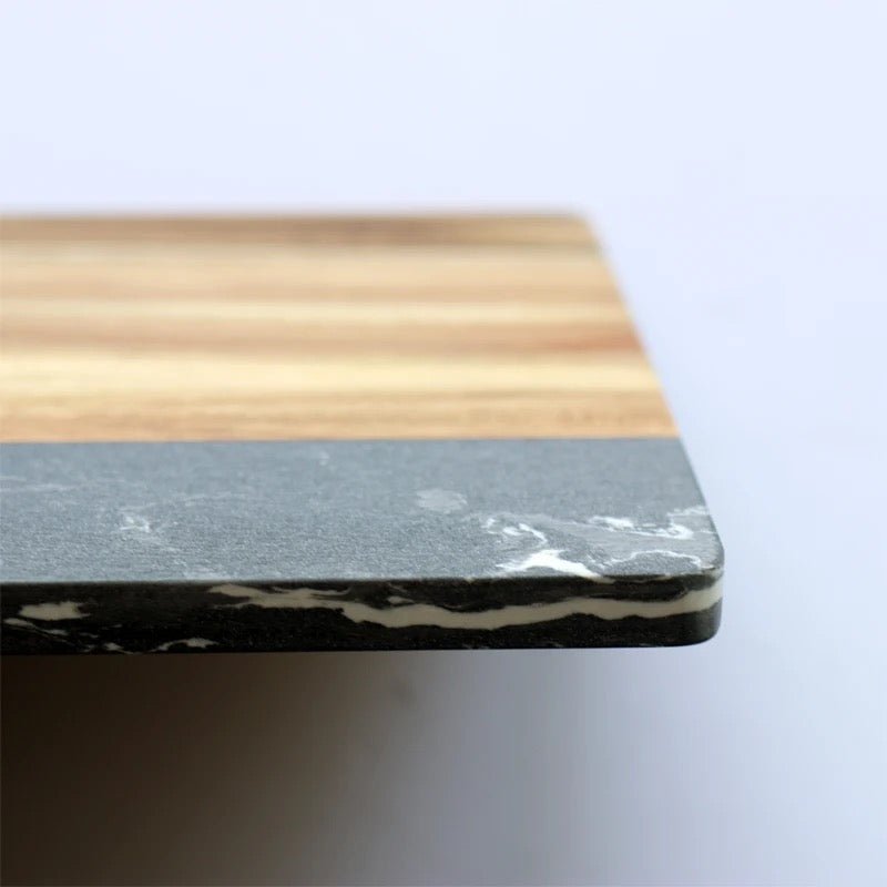 Marble and wood cheese board
