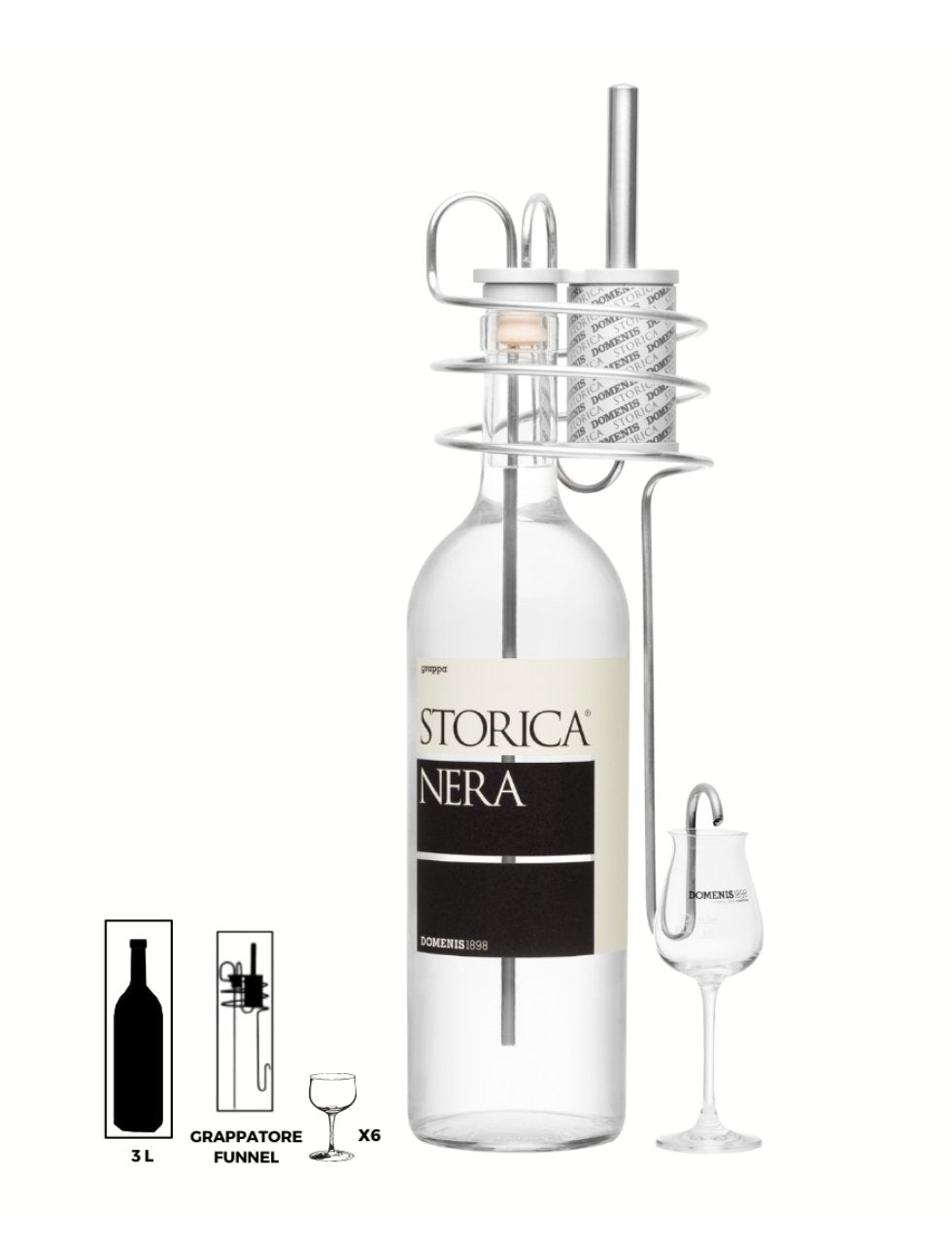 DOMENIS 1898 Storica Nera Grappa 3000mL | Exquisite Wine & Alcohol Gift Delivery Toronto Canada | Vyno