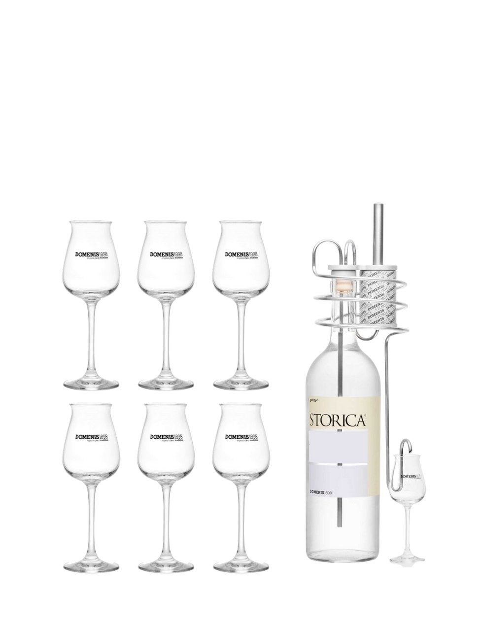 Grappatore with Domenis Grappa Glasses (Bottle Not Included)