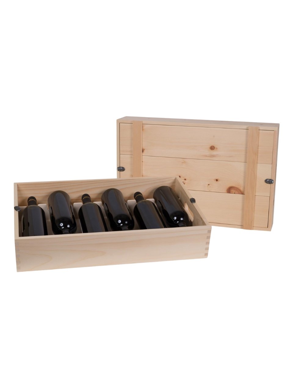 Wooden Six Bottle Box